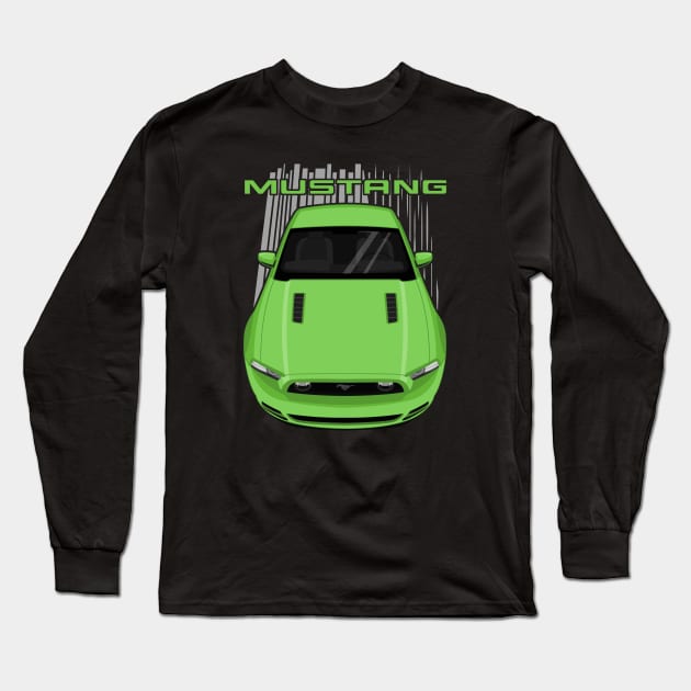 Mustang GT 2013 to 2014 - Green Long Sleeve T-Shirt by V8social